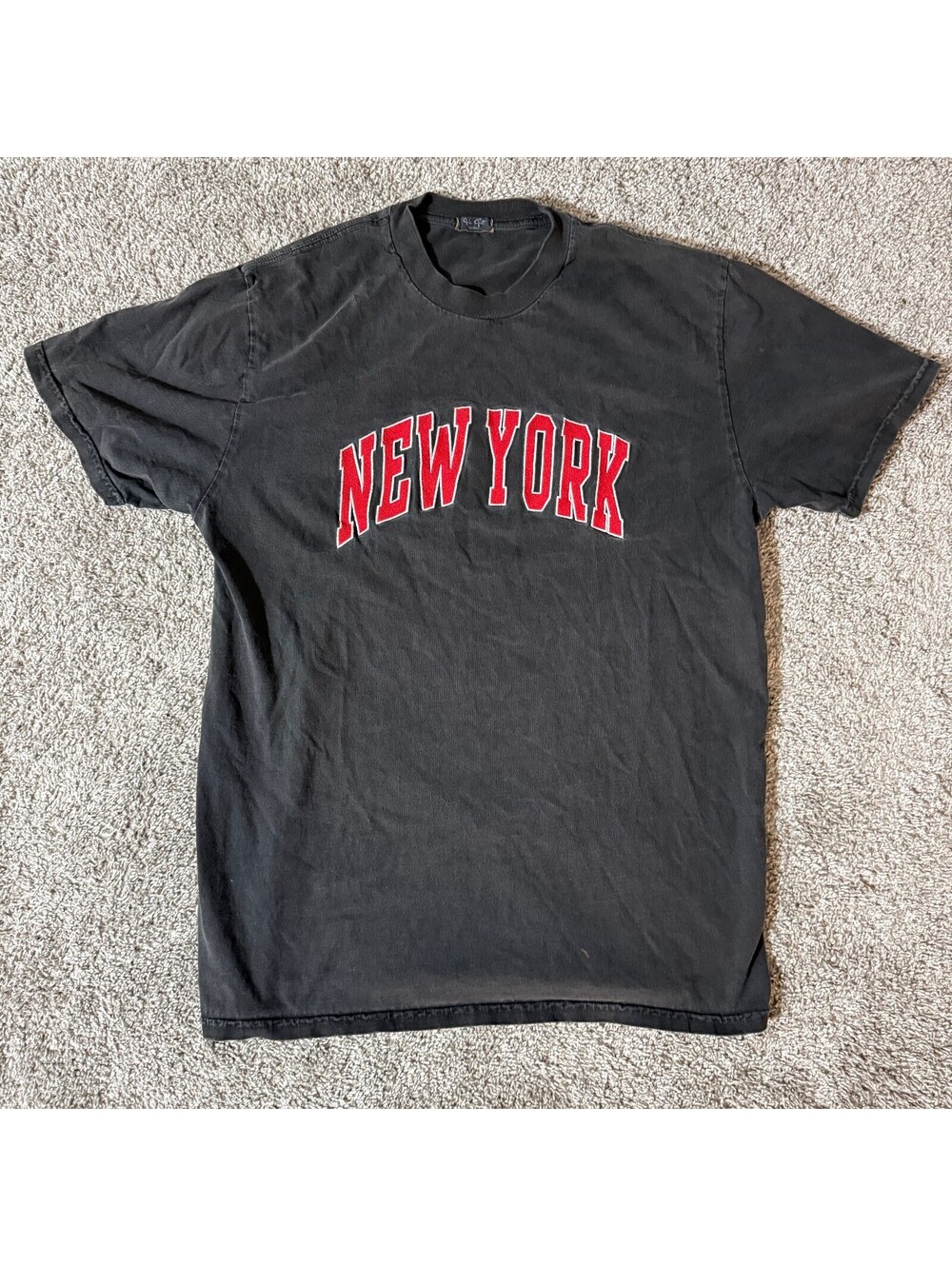 Brandy Melville John Galt New York Graphic Tee Black Red Oversized Y2K Shirt